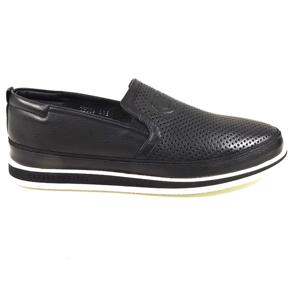 CASADEI ?? MEN\'S BLACK SOFT LEATHER COMFORT FLAT SUMMER LOAFERS main image 7